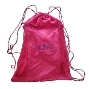 Thirty-One Bags Pink‎ Drawstring Bag Spirit Collection “SYDNEY" personalized
